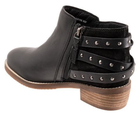 Softwalk Raleigh S2155-037 Womens Black Leather Ankle & Booties Boots
