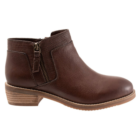Softwalk Rubi S2157-263 Womens Brown Leather Ankle & Booties Boots