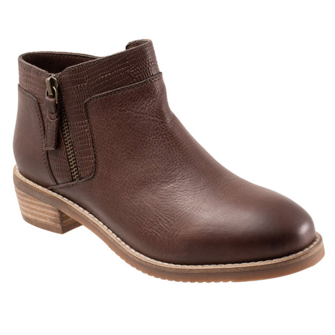 Softwalk Rubi S2157-263 Womens Brown Wide Leather Ankle & Booties Boots