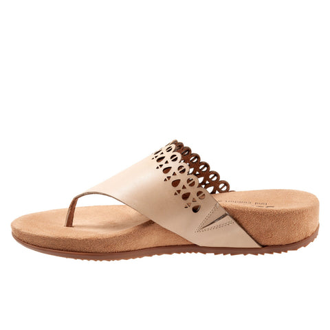 Softwalk Bethany S2203-131 Womens Brown Wide Leather Thong Sandals Shoes