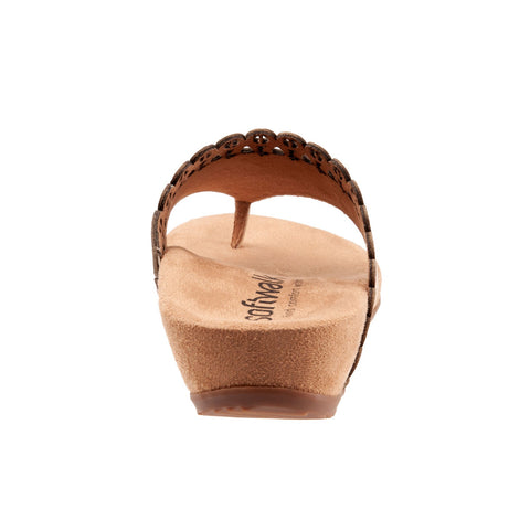 Softwalk Bethany S2203-131 Womens Brown Wide Leather Thong Sandals Shoes