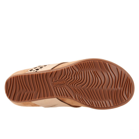 Softwalk Bethany S2203-131 Womens Brown Narrow Leather Thong Sandals Shoes