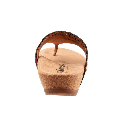 Softwalk Bethany S2203-236 Womens Brown Narrow Leather Thong Sandals Shoes