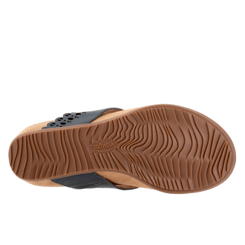 Softwalk Bethany S2203-400 Womens Blue Leather Flip-Flops Sandals Shoes