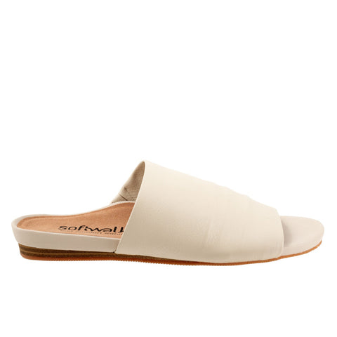Softwalk Camano S2205-131 Womens Beige Wide Leather Slides Sandals Shoes