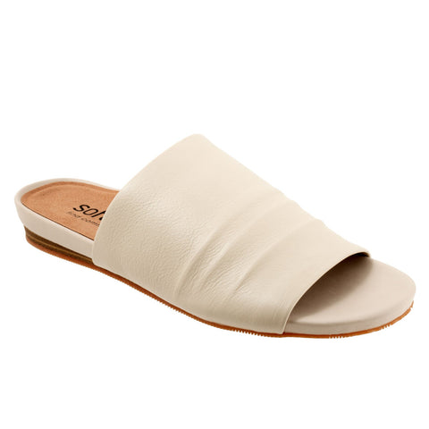 Softwalk Camano S2205-131 Womens Beige Wide Leather Slides Sandals Shoes