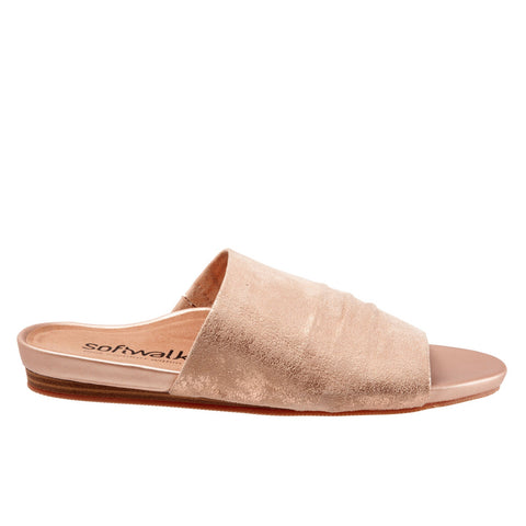 Softwalk Camano S2205-789 Womens Gold Narrow Leather Slides Sandals Shoes