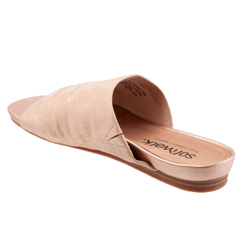 Softwalk Camano S2205-789 Womens Gold Narrow Leather Slides Sandals Shoes