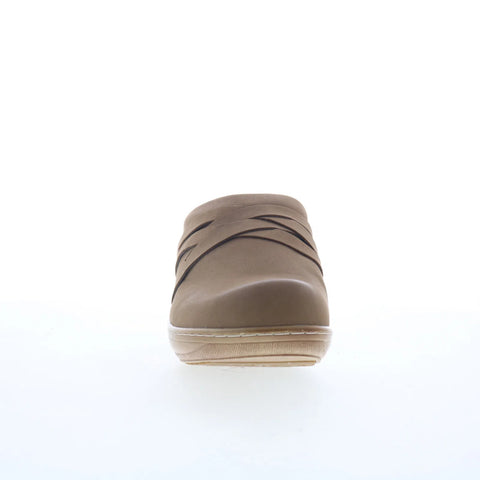 Softwalk Mackay S2226-118 Womens Brown Nubuck Slip On Clog Sandals Shoes