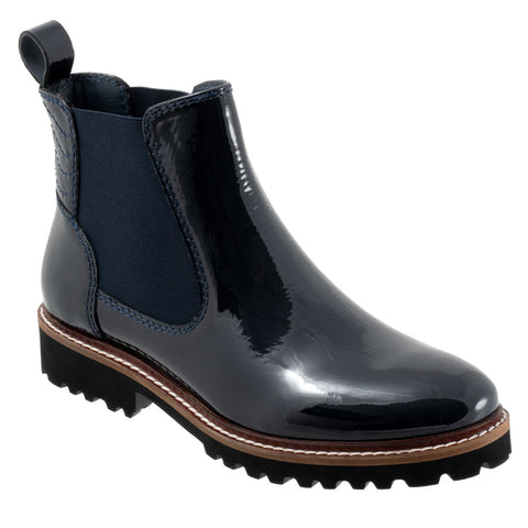 Softwalk Indy S2251-416 Womens Blue Narrow Leather Chelsea Boots