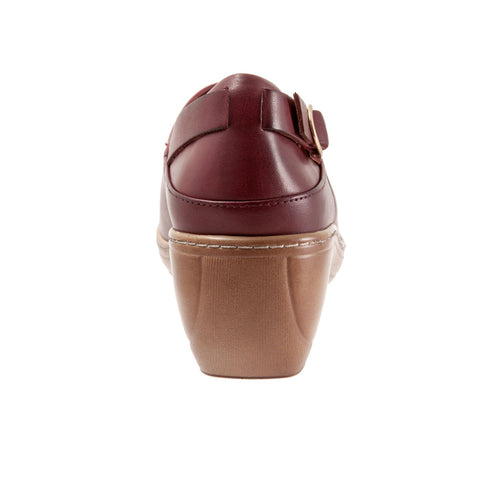 Softwalk Minna S2253-641 Womens Burgundy Narrow Leather Clog Flats Shoes
