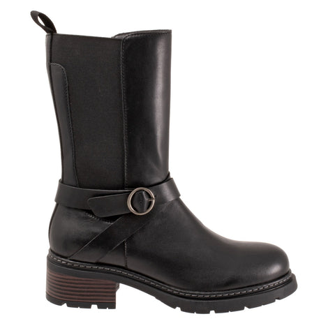 Softwalk Neenah S2255-001 Womens Black Leather Casual Dress Boots