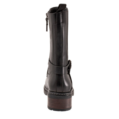 Softwalk Neenah S2255-001 Womens Black Leather Casual Dress Boots