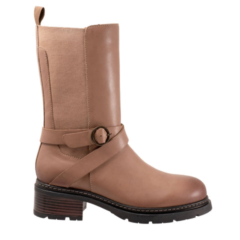 Softwalk Neenah S2255-063 Womens Brown Wide Leather Casual Dress Boots