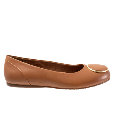 Softwalk Sonoma Halo S2257-253 Womens Brown Leather Ballet Flats Shoes