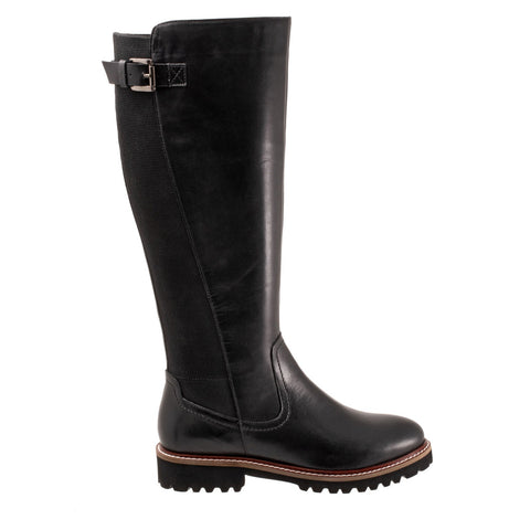 Softwalk Inara S2265-001 Womens Black Leather Zipper Knee High Boots
