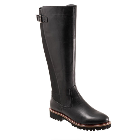Softwalk Inara S2265-001 Womens Black Leather Zipper Knee High Boots
