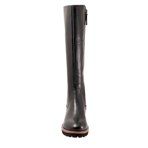 Softwalk Inara S2265-001 Womens Black Leather Zipper Knee High Boots