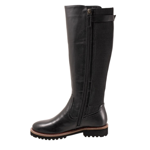 Softwalk Inara S2265-001 Womens Black Leather Zipper Knee High Boots