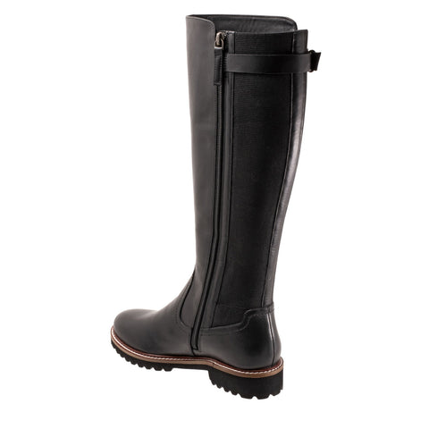 Softwalk Inara S2265-001 Womens Black Leather Zipper Knee High Boots