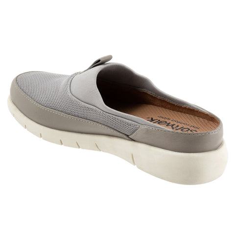 Softwalk Aberdeen Sport S2300-058 Womens Gray Wide Leather Clog Flats Shoes