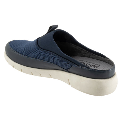 Softwalk Aberdeen Sport S2300-400 Womens Blue Leather Clog Flats Shoes