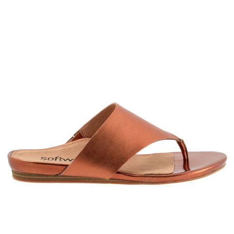 Softwalk Chandler S2306-275 Womens Brown Wide Leather Thong Sandals Shoes