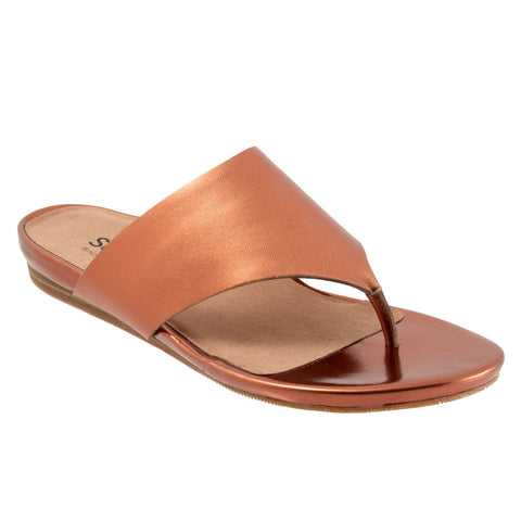 Softwalk Chandler S2306-275 Womens Brown Wide Leather Thong Sandals Shoes