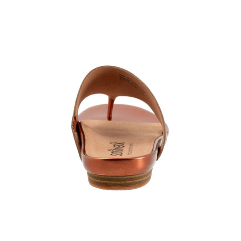 Softwalk Chandler S2306-275 Womens Brown Wide Leather Thong Sandals Shoes