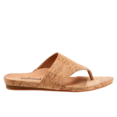 Softwalk Chandler S2306-280 Womens Brown Leather Strap Thong Sandals Shoes