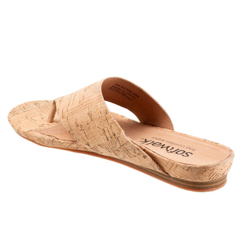 Softwalk Chandler S2306-280 Womens Brown Leather Strap Thong Sandals Shoes