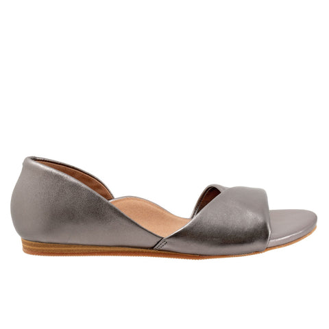 Softwalk Cypress S2307-043 Womens Gray Leather Slip On Loafer Flats Shoes