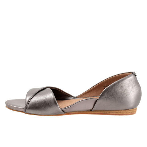 Softwalk Cypress S2307-043 Womens Gray Leather Slip On Loafer Flats Shoes