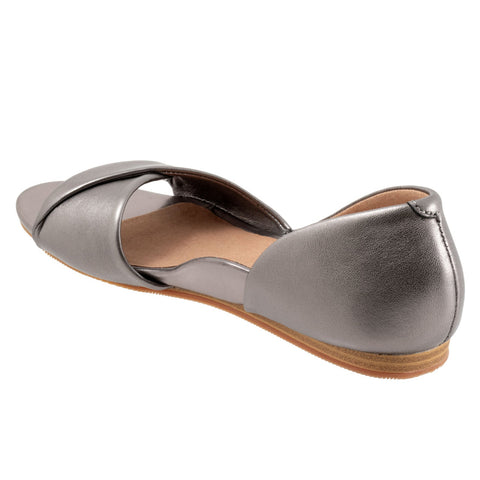 Softwalk Cypress S2307-043 Womens Gray Leather Slip On Loafer Flats Shoes