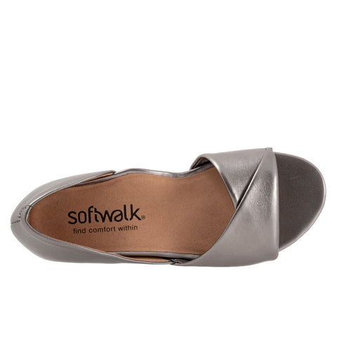 Softwalk Cypress S2307-043 Womens Gray Wide Leather Loafer Flats Shoes