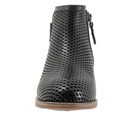 Softwalk Rimini Perf S2315-001 Womens Black Leather Ankle & Booties Boots