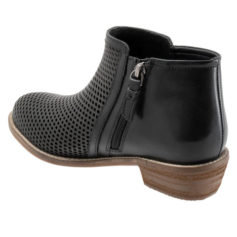 Softwalk Rimini Perf S2315-001 Womens Black Wide Ankle & Booties Boots