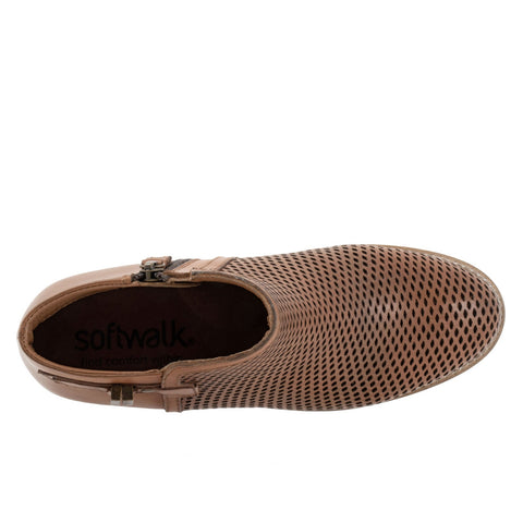 Softwalk Rimini Perf S2315-215 Womens Brown Wide Ankle & Booties Boots