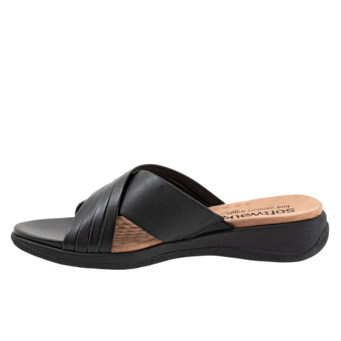 Softwalk Tillman 5.0 S2321-001 Womens Black Narrow Slides Sandals Shoes