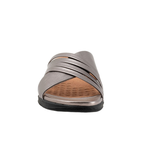 SoftWalk Tillman 5.0 S2321-043 Womens Sliver Leather Slides Sandals Shoes