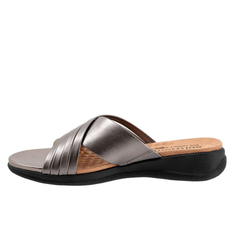 SoftWalk Tillman 5.0 S2321-043 Womens Sliver Leather Slides Sandals Shoes