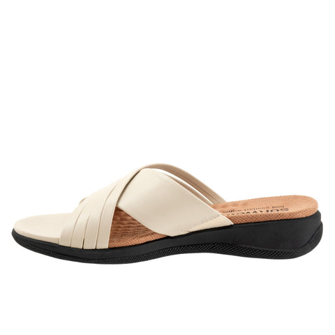 Softwalk Tillman 5.0 S2321-108 Womens Beige Leather Slides Sandals Shoes