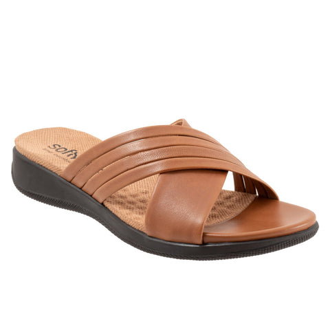 Softwalk Tillman 5.0 S2321-215 Womens Brown Wide Slides Sandals Shoes