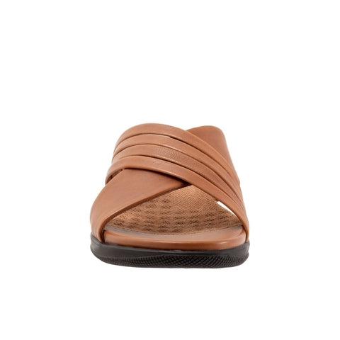 Softwalk Tillman 5.0 S2321-215 Womens Brown Leather Slides Sandals Shoes