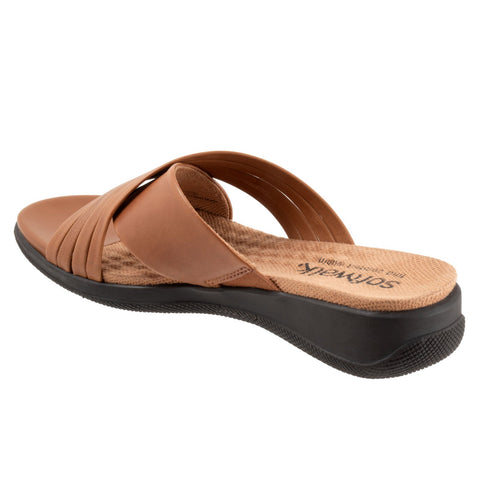 Softwalk Tillman 5.0 S2321-215 Womens Brown Wide Slides Sandals Shoes