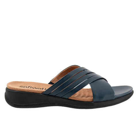 Softwalk Tillman 5.0 S2321-400 Womens Blue Extra Wide Slides Sandals Shoes