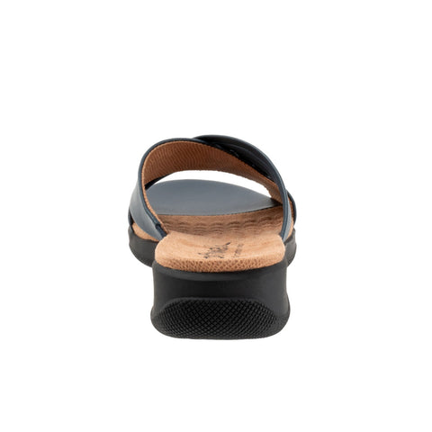 Softwalk Tillman 5.0 S2321-400 Womens Blue Leather Slides Sandals Shoes