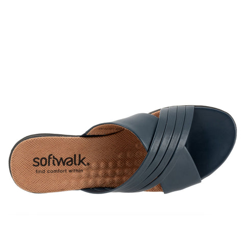 Softwalk Tillman 5.0 S2321-400 Womens Blue Extra Wide Slides Sandals Shoes