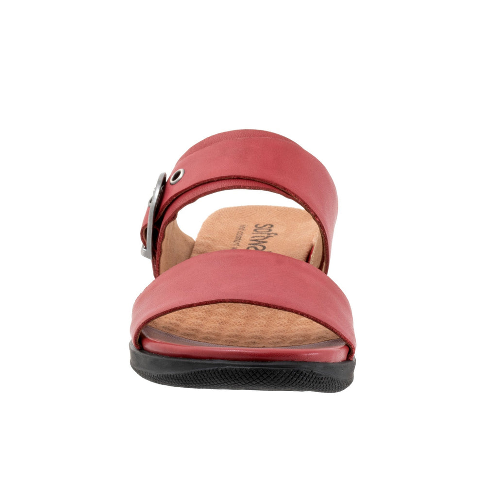 Softwalk Toki S2322-601 Womens Red Extra Wide Leather Slides Sandals S ...