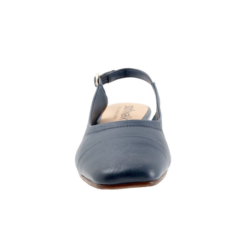 Softwalk Vittoria S2323-400 Womens Blue Leather Slingback Flats Shoes